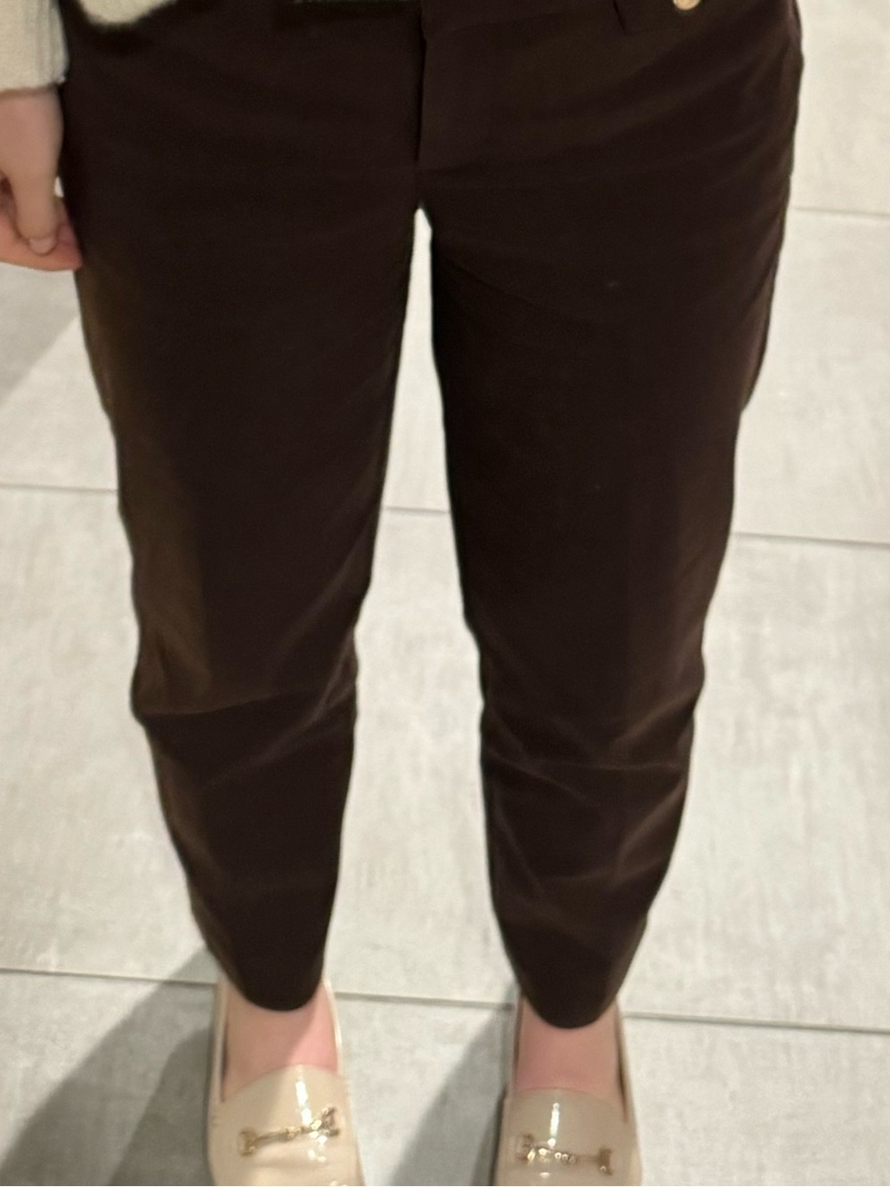 Women's Brown Slim Work Pants